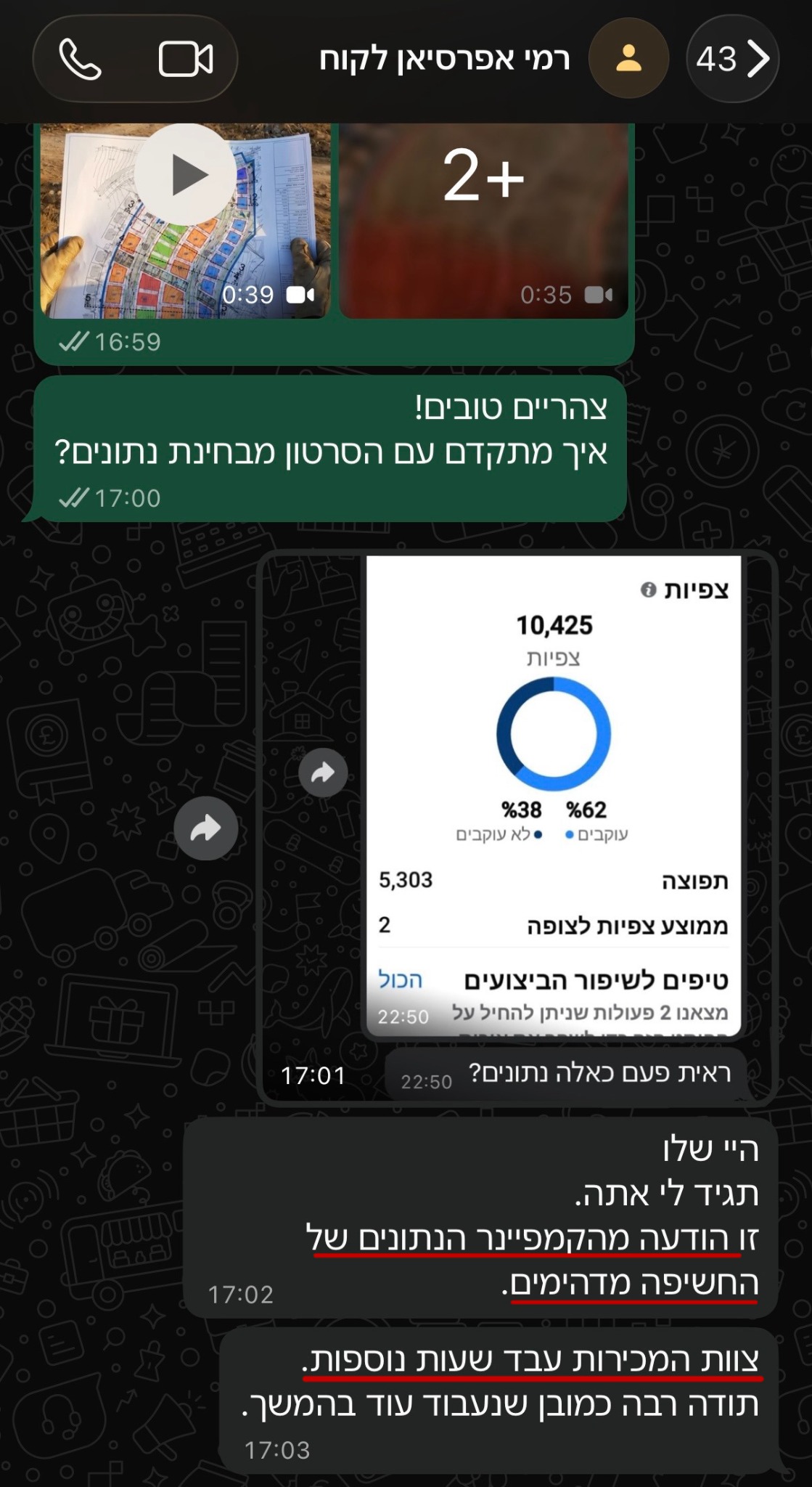שיחת ווטסאפ עם לקוח 3